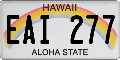 HI license plate EAI277