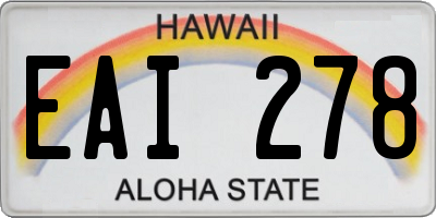 HI license plate EAI278