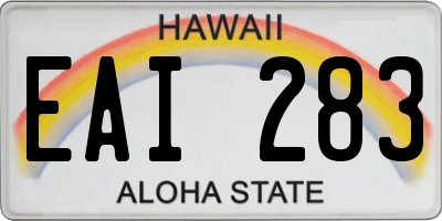 HI license plate EAI283