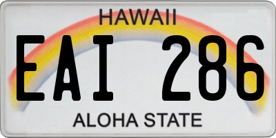 HI license plate EAI286