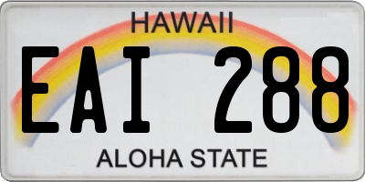 HI license plate EAI288