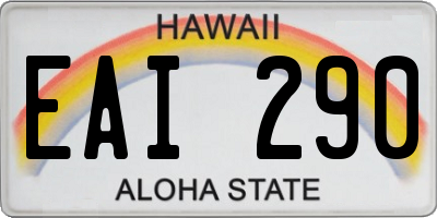 HI license plate EAI290