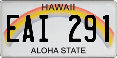 HI license plate EAI291