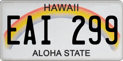 HI license plate EAI299