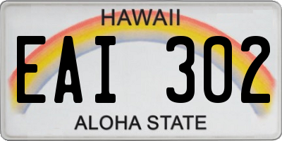 HI license plate EAI302