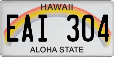 HI license plate EAI304