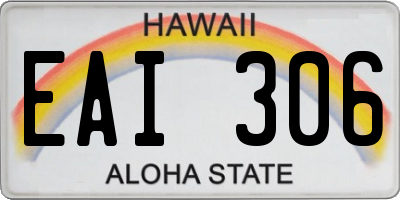 HI license plate EAI306