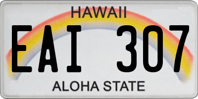 HI license plate EAI307