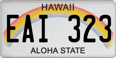 HI license plate EAI323