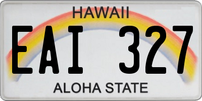 HI license plate EAI327