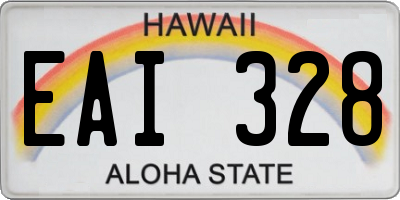 HI license plate EAI328