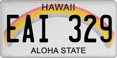 HI license plate EAI329