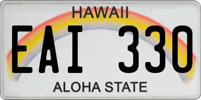 HI license plate EAI330