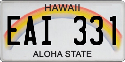 HI license plate EAI331