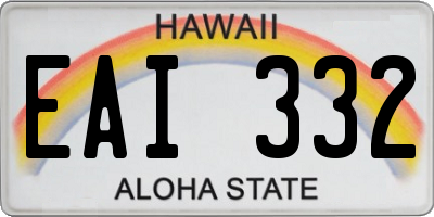 HI license plate EAI332