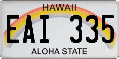 HI license plate EAI335