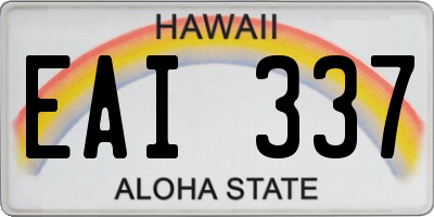 HI license plate EAI337