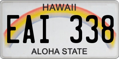 HI license plate EAI338