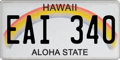 HI license plate EAI340