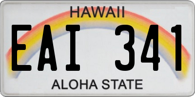 HI license plate EAI341