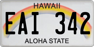 HI license plate EAI342