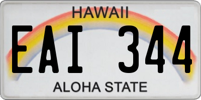 HI license plate EAI344