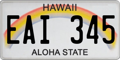 HI license plate EAI345