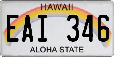 HI license plate EAI346