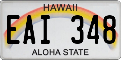 HI license plate EAI348