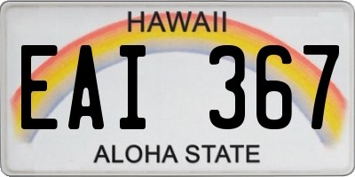 HI license plate EAI367