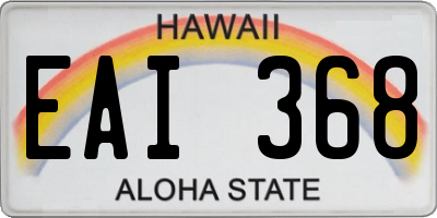 HI license plate EAI368