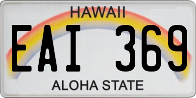 HI license plate EAI369