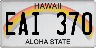 HI license plate EAI370