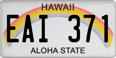 HI license plate EAI371