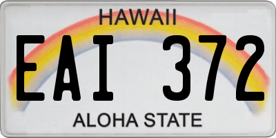 HI license plate EAI372