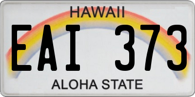 HI license plate EAI373