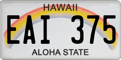 HI license plate EAI375