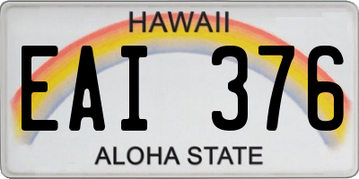 HI license plate EAI376