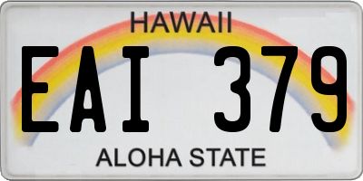 HI license plate EAI379