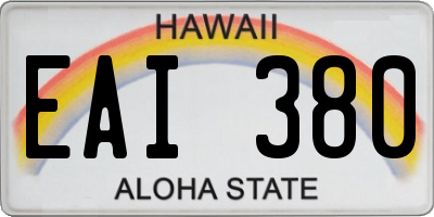 HI license plate EAI380