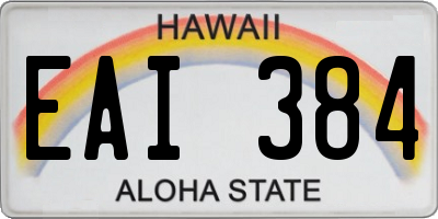 HI license plate EAI384