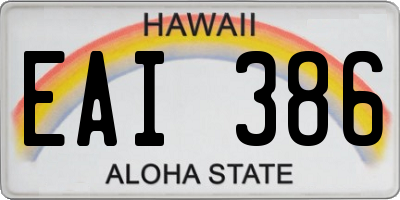 HI license plate EAI386