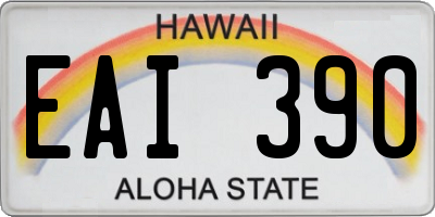 HI license plate EAI390