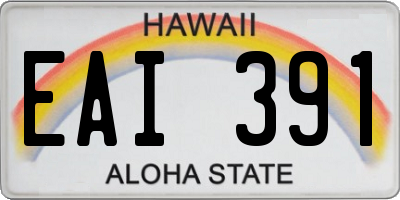 HI license plate EAI391