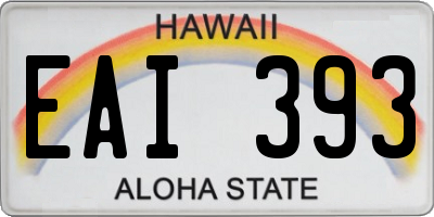 HI license plate EAI393