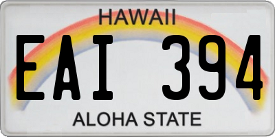 HI license plate EAI394