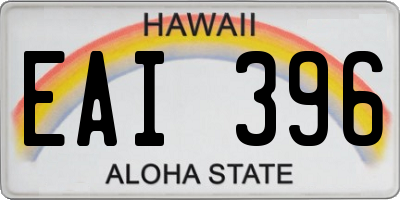 HI license plate EAI396