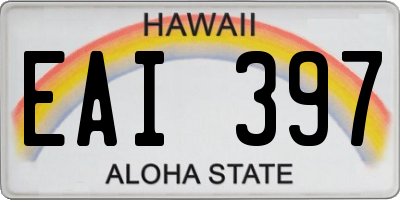 HI license plate EAI397