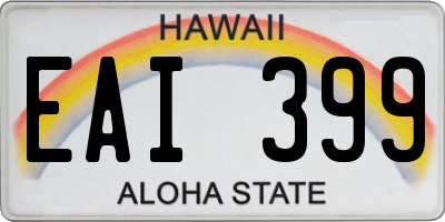 HI license plate EAI399