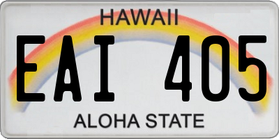 HI license plate EAI405